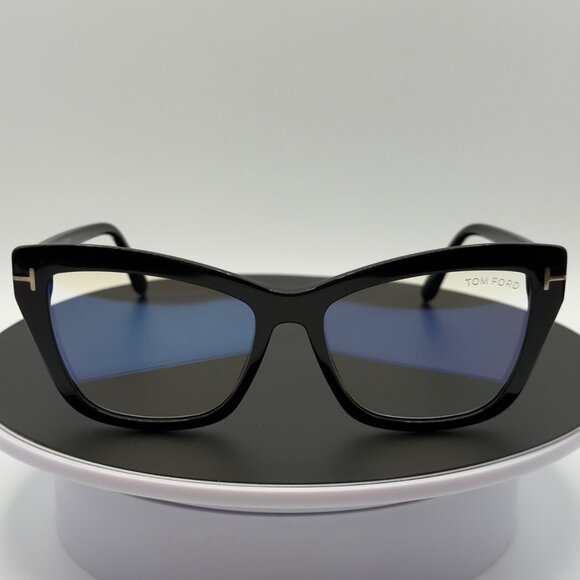 Tom Ford TF5826-B-001 Shiny Black Blue Light Glasses 55-16-140 Display Pair READ - Picture 2 of 12